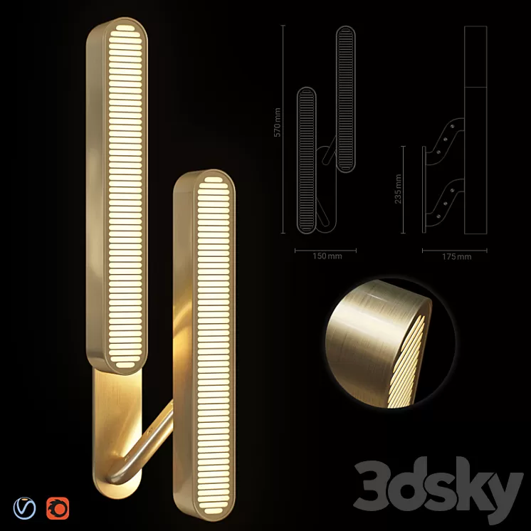 Colt Double Wall Light 3D Model Colt Double Wall Light 3D Model