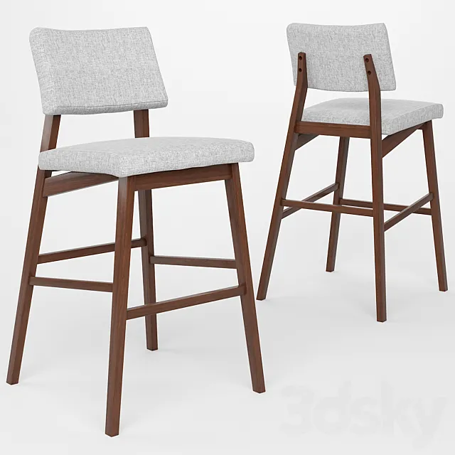 Colton_Mid_Century_Bar_Stool_01 3D Model Colton_Mid_Century_Bar_Stool_01 3D Model