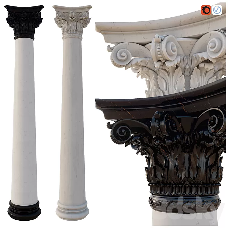 Column corinthian order 3D Model Column corinthian order 3D Model