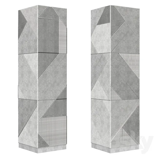 Column panels with STRIPES Emmemobili 3D Model Column panels with STRIPES Emmemobili 3D Model