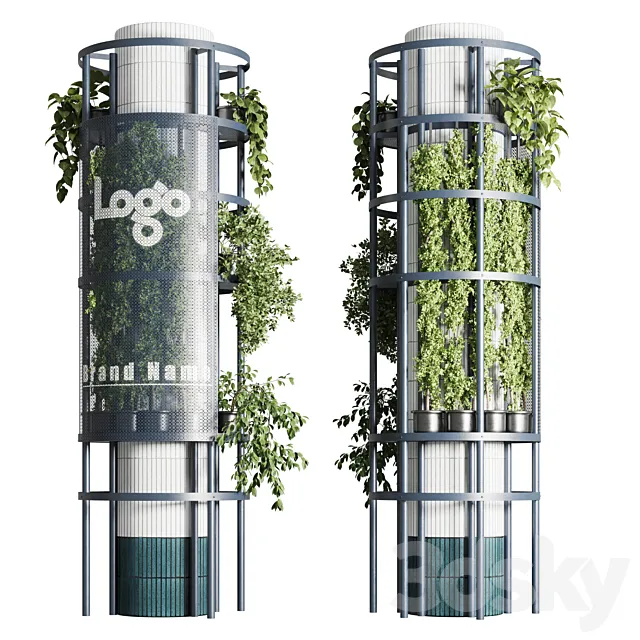 Column plant – pillar plant – column garden ivy 08 3D Model