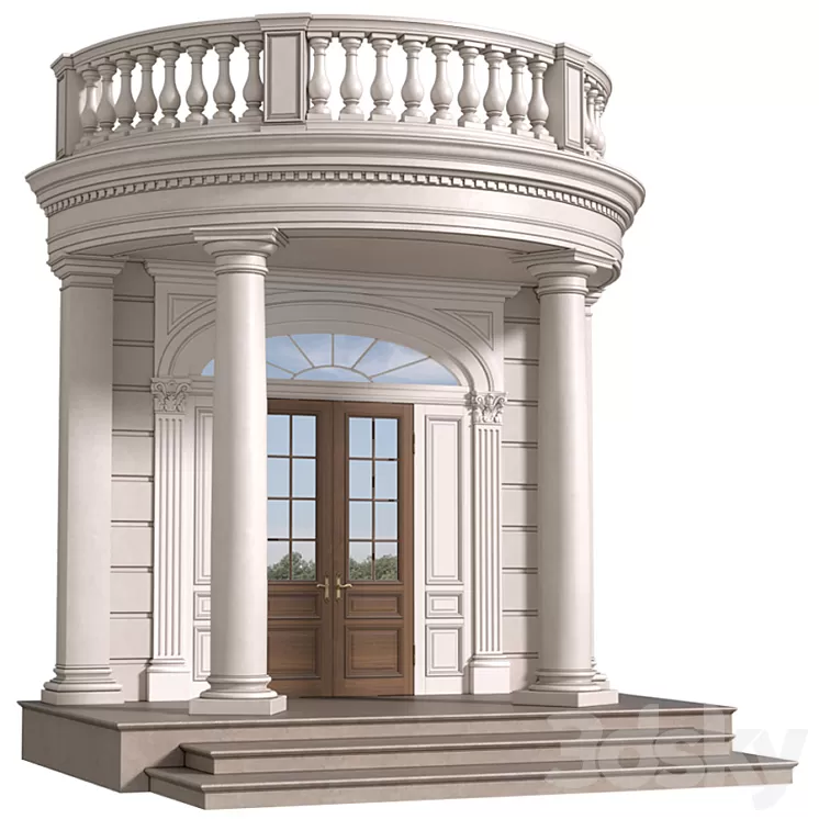 Column Porch Classic Porch 3D Model Column Porch Classic Porch 3D Model