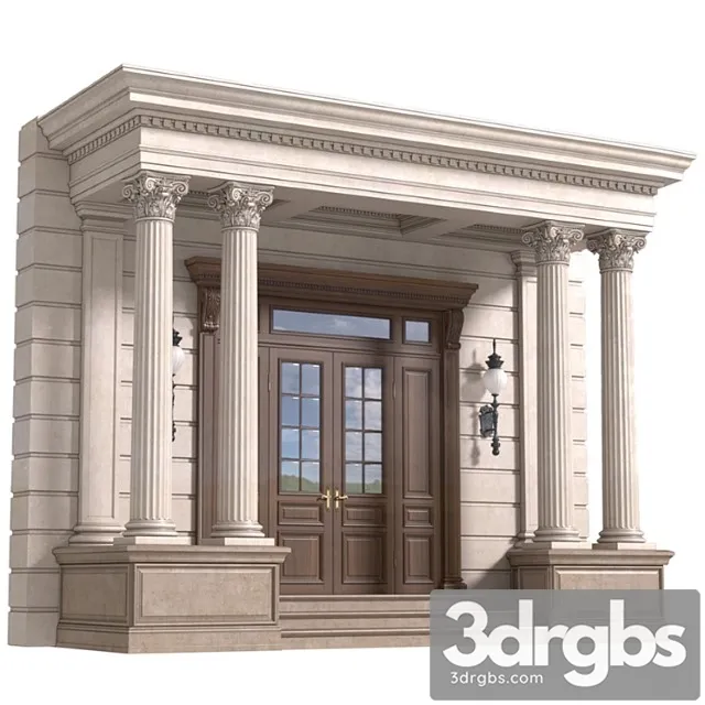Column Porch Entrance To The House Classic Porch 3D Model Download