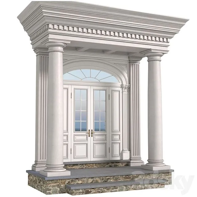 Column Porch MODERN ENTRANCE to the house 3D Model