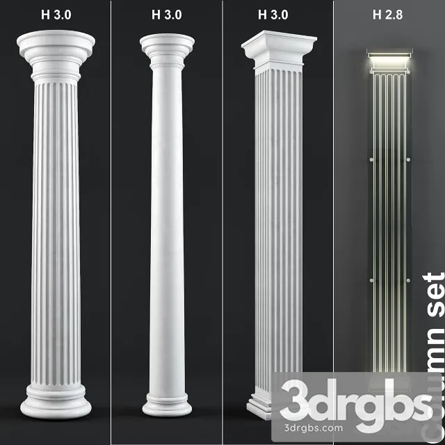 Column Set 4 3D Model Download Column Set 4 3D Model Download