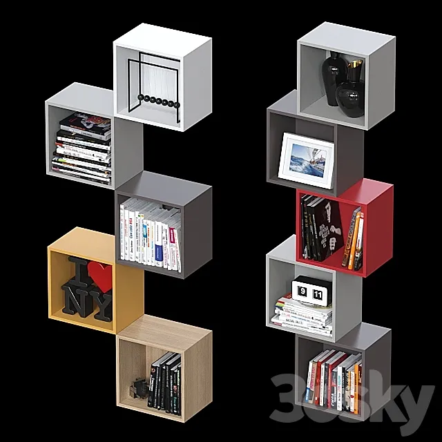 Combination wall cabinets IKEA Eket 5. 3D Model Combination wall cabinets IKEA Eket 5. 3D Model
