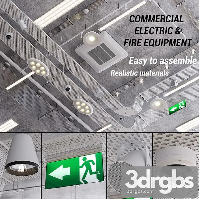 Commercial electric and fire fighting (vray ggx corona pbr) 3D Model Download