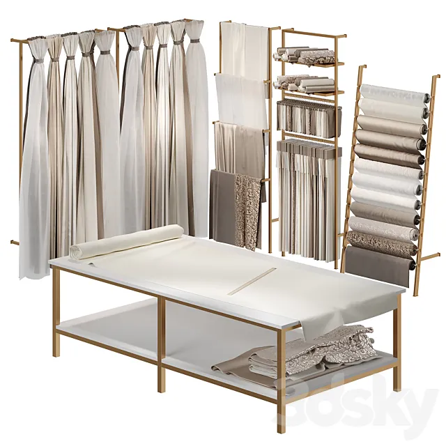 Commercial equipment for a curtain and fabric store 3D Model