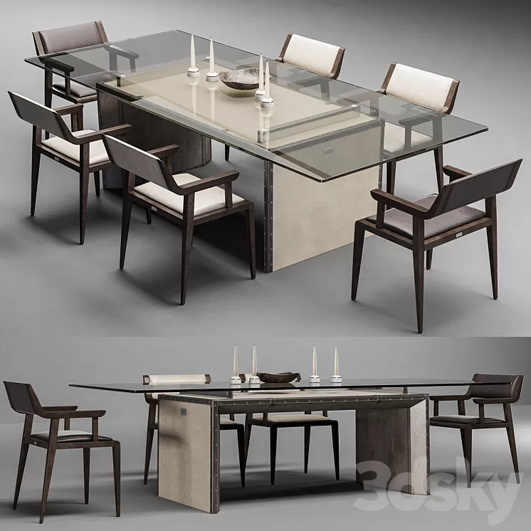 Compass Dining Table 3D Model