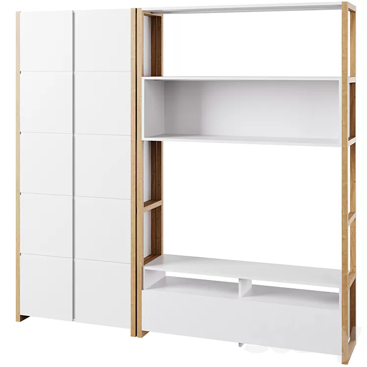 Compo Shelved TV Stand and bookcase Compo by LA REDOUTE INTERIEURS 3D Model Free Download