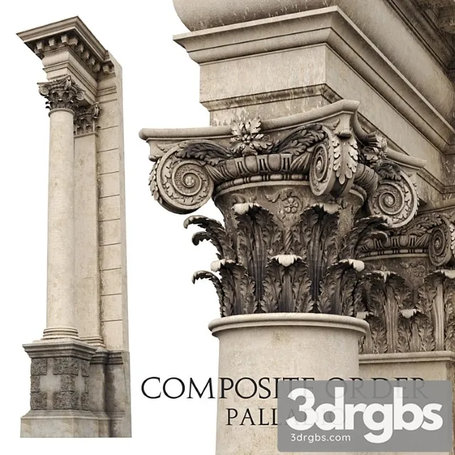 Composite Order Palladio Column 3D Model Download