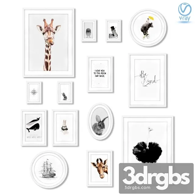 Composition from the posters for the design of the children& 3D Model Download