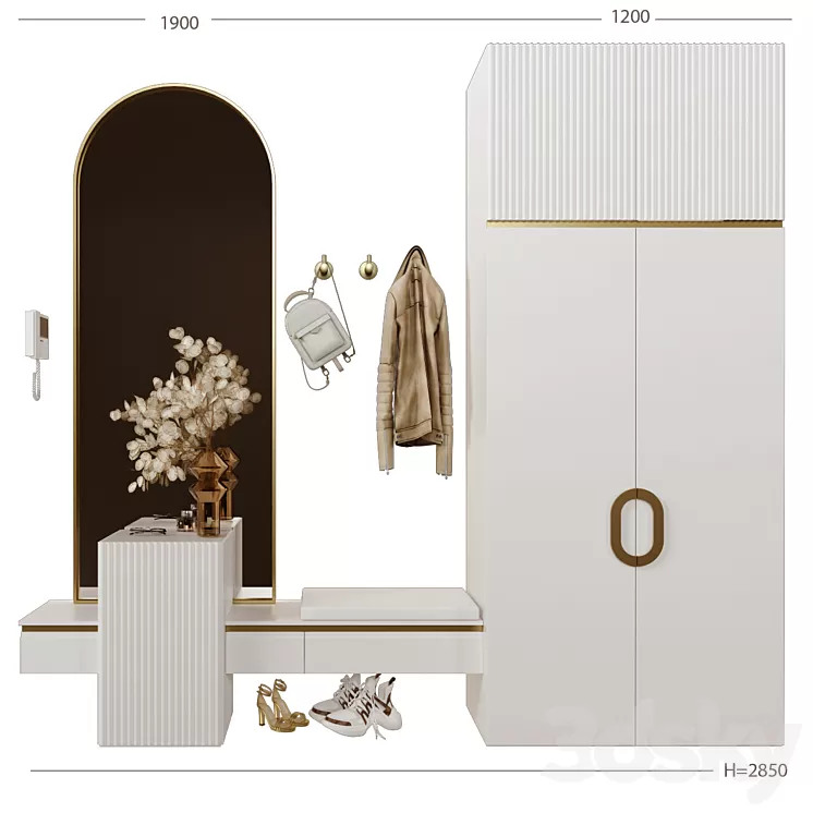 Composition in the hallway_125 3D Model Composition in the hallway_125 3D Model