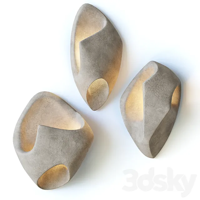 Composition of ceramic wall lamps Ma Sconce 3D Model