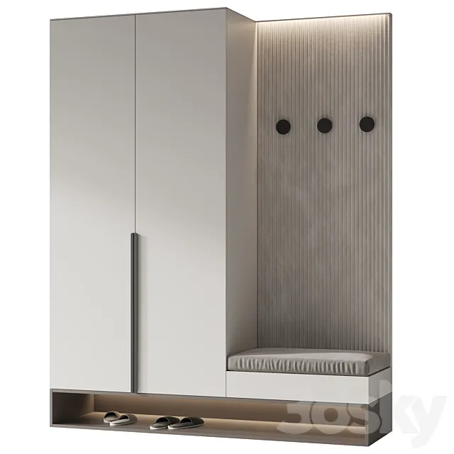 Composition of furniture in the hallway with filling 03 3D Model Composition of furniture in the hallway with filling 03 3D Model