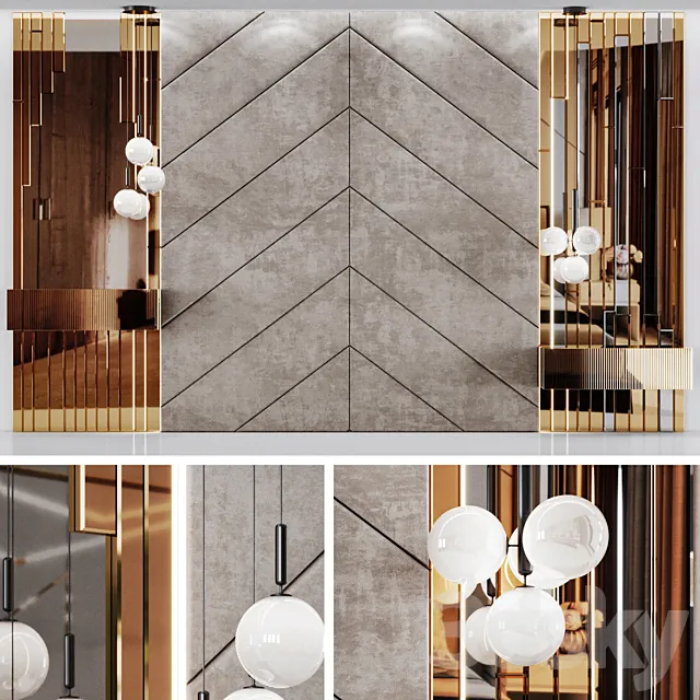 Composition of wall decoration in the bedroom 3D Model Composition of wall decoration in the bedroom 3D Model