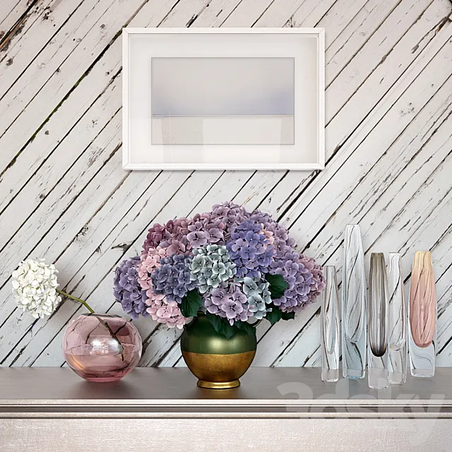Composition with hydrangeas 3DModel Composition with hydrangeas 3DModel