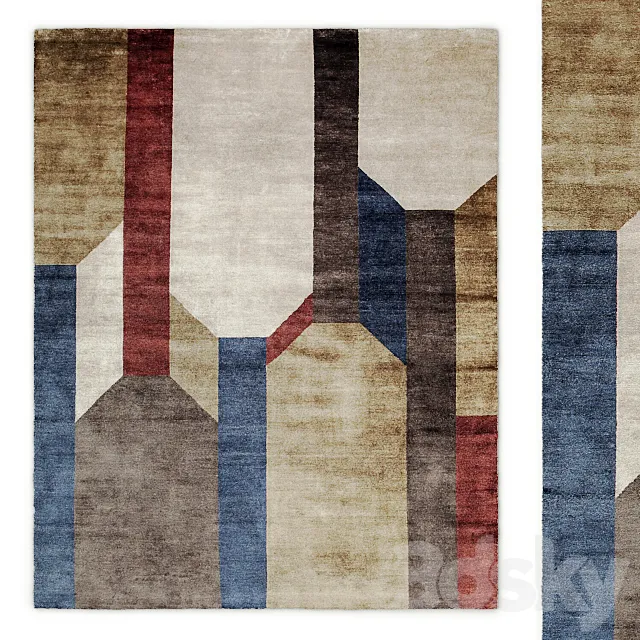 Composizione two rug 3D Model Composizione two rug 3D Model
