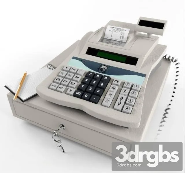 Computer Cashier Counter 3D Model Download