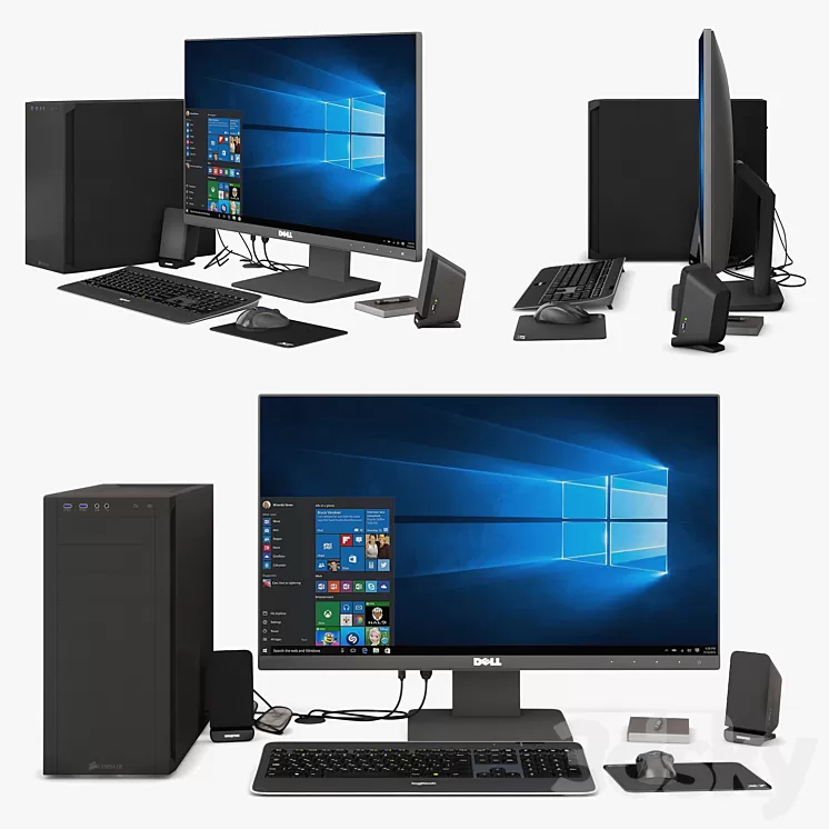 Computer Set 01 3D Model