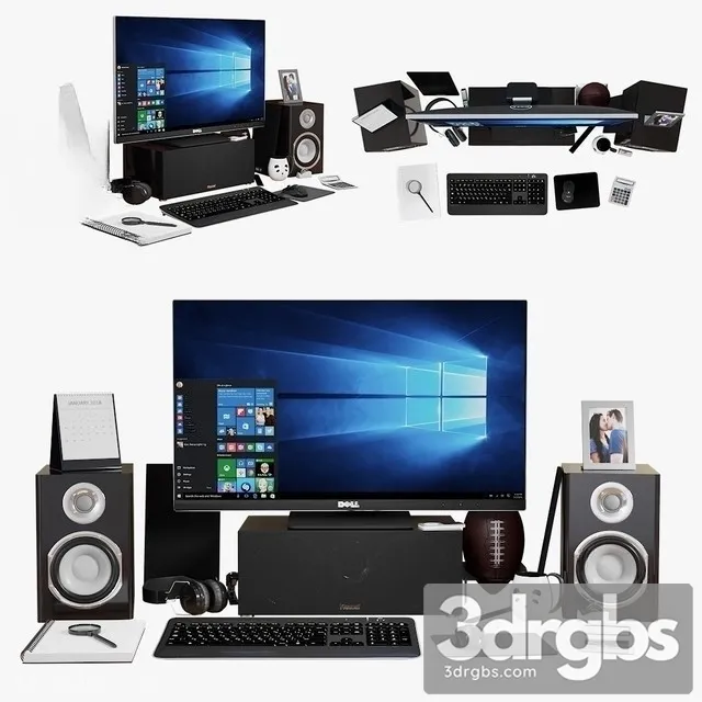 Computer Work Home 3D Model Download