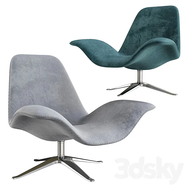 Concord Low Fabric Armchair 3D Model