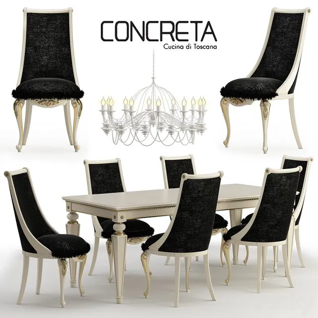Concreta cucina Arrogance Impero dinner set 3D Model Concreta cucina Arrogance Impero dinner set 3D Model