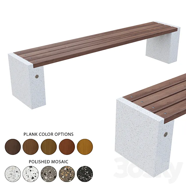 Concrete Bench 238 3D Model Concrete Bench 238 3D Model