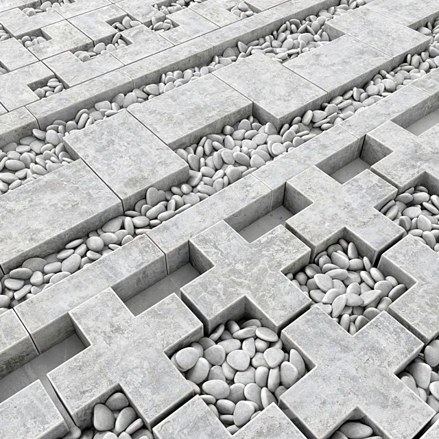 Concrete border construction 3D Model Concrete border construction 3D Model