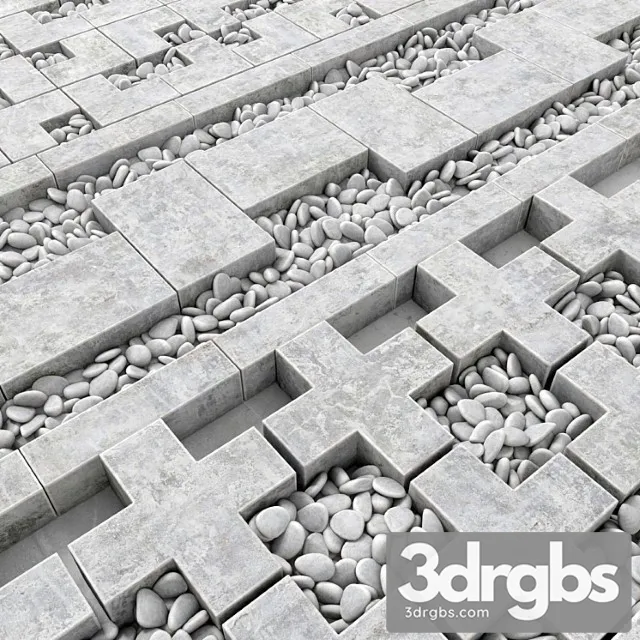 Concrete Curb Constructor Concrete Border Construction 3D Model Download