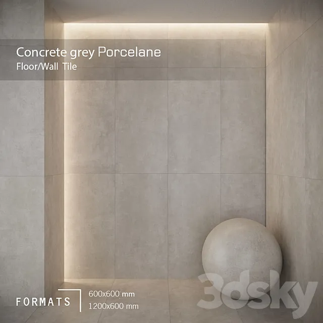 Concrete gray Floor Tile 3D Model Concrete gray Floor Tile 3D Model