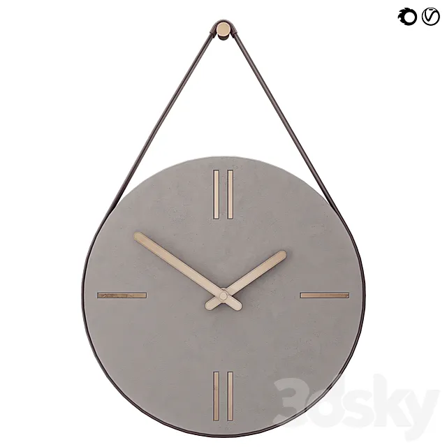 Concrete Hanging Wall Clock 3DModel