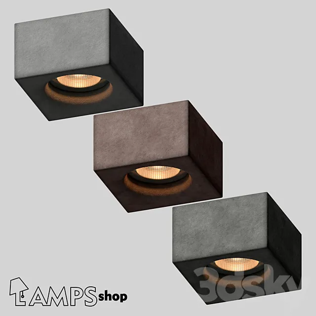 Concrete Lamps v3 3DModel