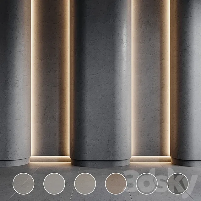 concrete set | decorative plaster | 2 3D Model