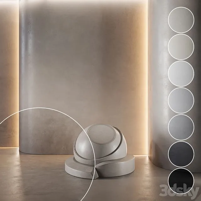 Concrete set (seamless) 34 3D Model