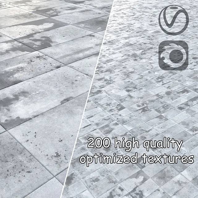 Concrete tile (semi-dry) 3D Model