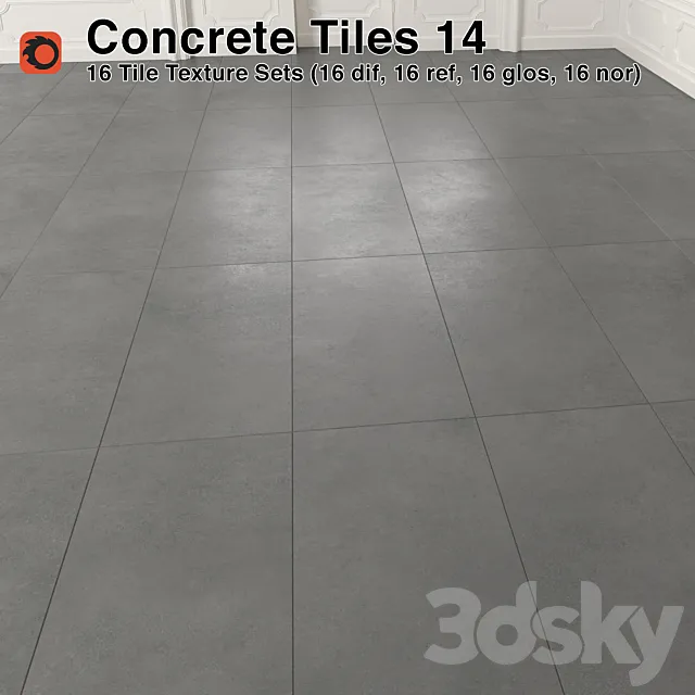 Concrete Tiles – 14 3D Model