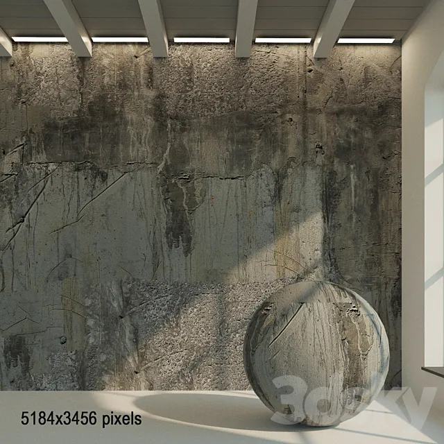 Concrete wall. Old concrete. 22 3D Model
