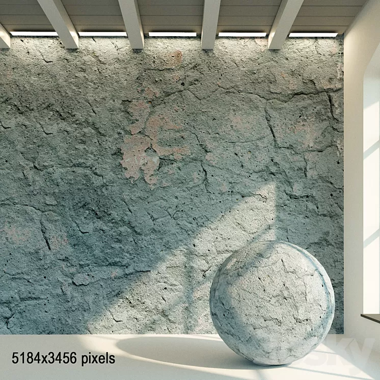 Concrete wall. Old concrete. 55 3D Model