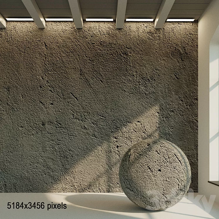 Concrete wall. Old concrete. 57 3D Model