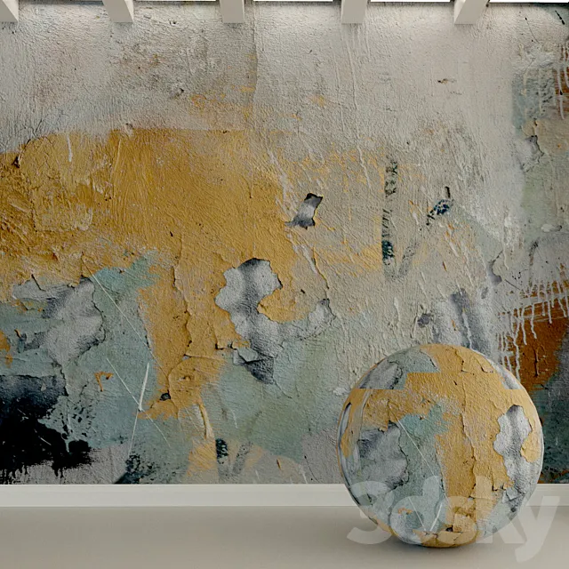 Concrete wall. Old stucco. 48 3D Model Concrete wall. Old stucco. 48 3D Model