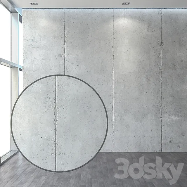 Concrete with vertical seam 3D Model