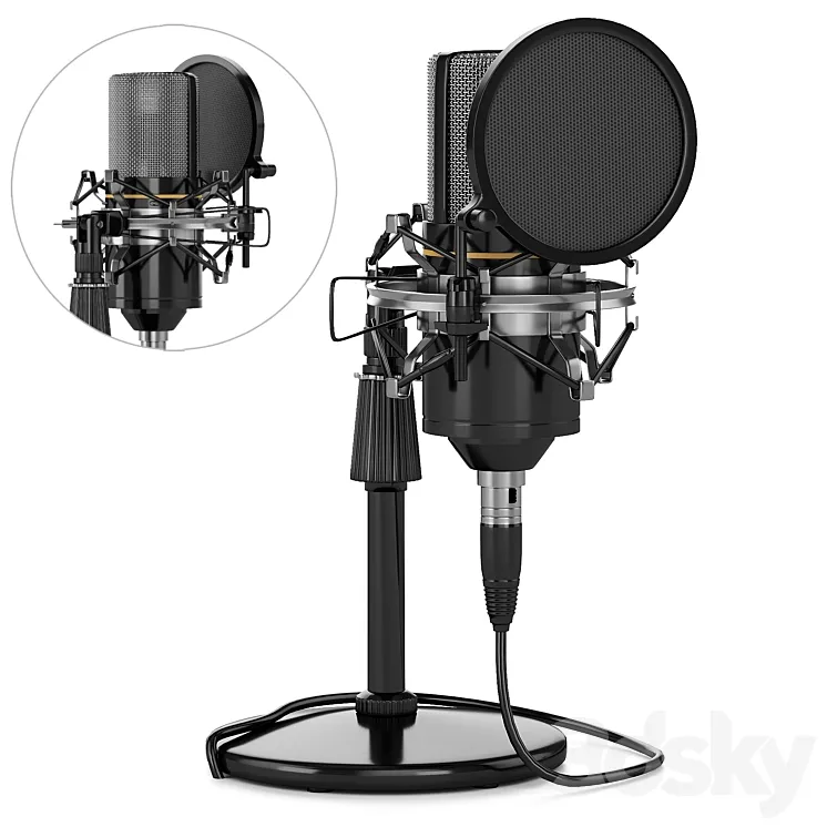 Condenser Microphone 3D Model Free Download