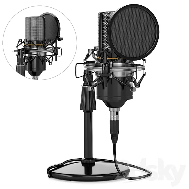 Condenser Microphone 3D Model