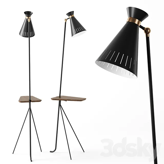 Cone floor lamp with table by Warm Nordic 3D Model Cone floor lamp with table by Warm Nordic 3D Model