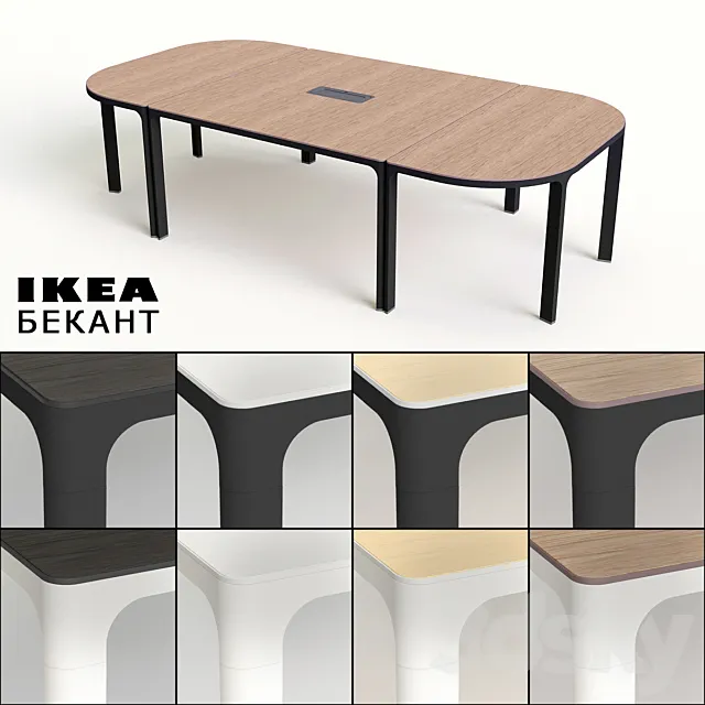 Conference table Ikea bekant 3D Model
