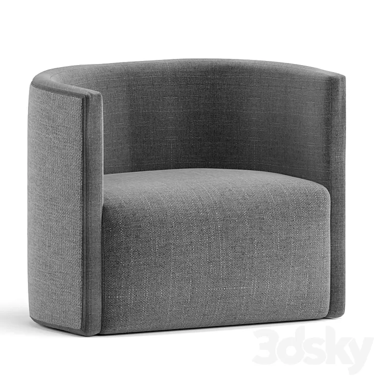 CONFIDENT RATTAN By Living Divani Fabric armchair with armrests 3D Model CONFIDENT RATTAN By Living Divani Fabric armchair with armrests 3D Model