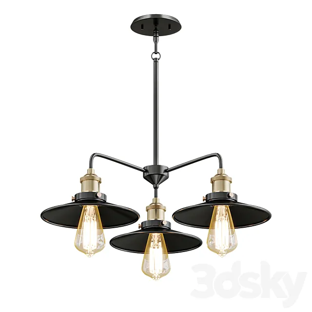 Conical chandelier lamp 3D Model