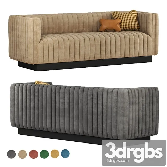 Conjure channel tufted velvet sofa in emerald Conjure channel tufted velvet sofa in emerald