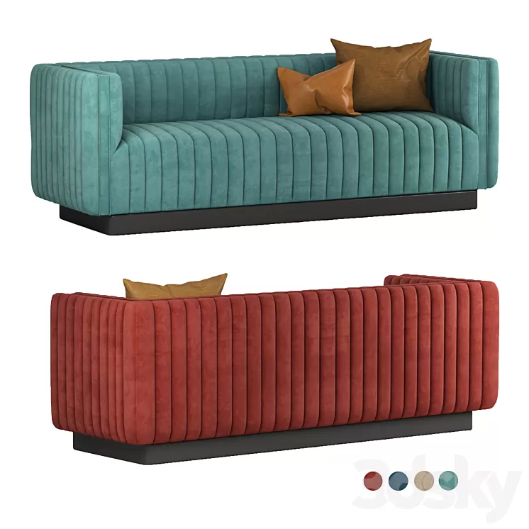 Conjure Tufted Velvet Sofa in Emerald 3D Model Free Download
